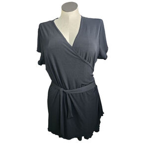 Women's Zoey Beth Black Wrap Tunic Top Plus Size 3X